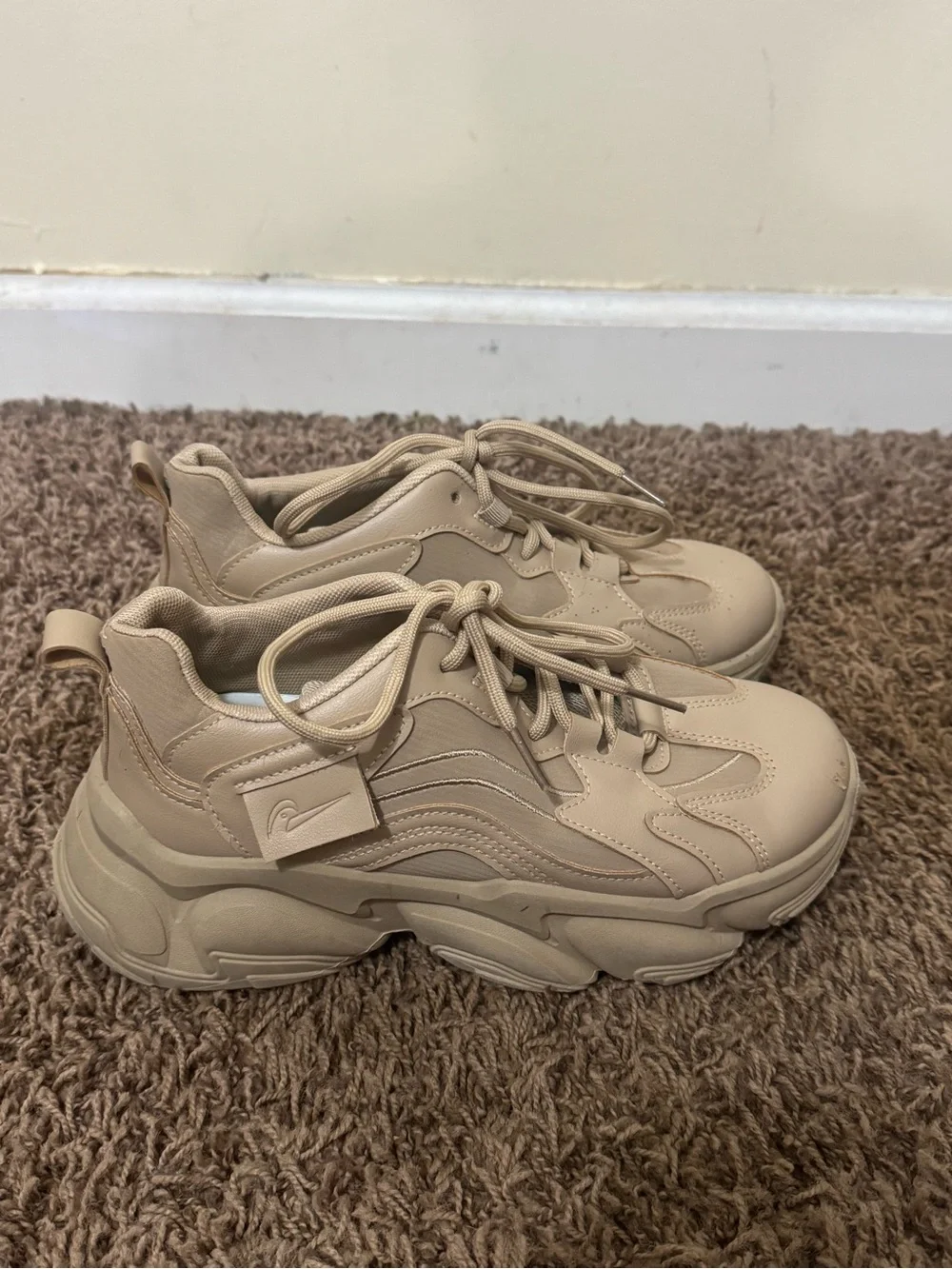 Kids Neutral Tan Athletic Sneakers